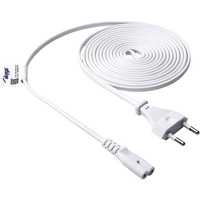Strom Adapterkabel [1x Euro-Stecker - 1x Kleingeräte-Buchse C7] 3.00 m Weiß - Akyga Image