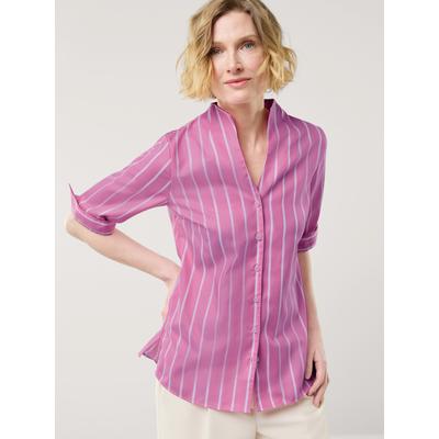Walbusch Damen Bügelfrei-Bluse Kelchkragen Rose gestreift Image