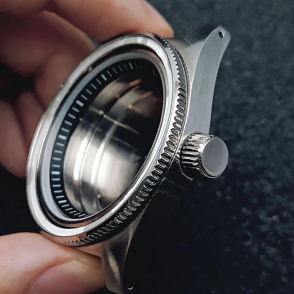 Hochwertiges Tauchen, 40,5 mm, Vintage-Uhrengehäuse, Saphirglas, Herrenuhr-Teile, passend für NH34, NH35, NH36 Uhrwerk, 28,5 mm Zifferblatt, Uhrenbox Image