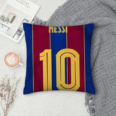 Berühmte Fußball M-Messi Kissenbezug Hochwertige Heimtextilien Doppelseitiger Druck Kurzes Plüschkissen Dekoration Kissenbezug Image