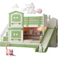 Lit enfant Lit superposé fille Deux couches rose princesse vent château lit superposé coulissant