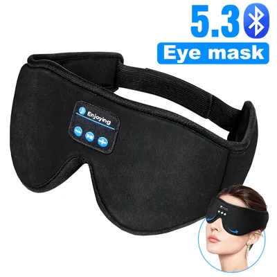 3D-Schlafmaske mit Bluetooth 5.4-Kopfhörern, 3D-Augenmaske zur Verdunkelung für Seitenschläfer, Schlaf-Kopfhörer, HD-Lautsprecher für Reisen Image