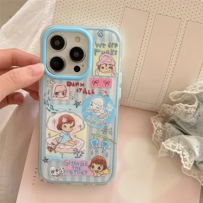 Yoshitomo Nara girl Graffiti mermaid illustration Phone case For iPhone 16 15 14 13 Pro Max Case Cute Cartoon shockproof Cover