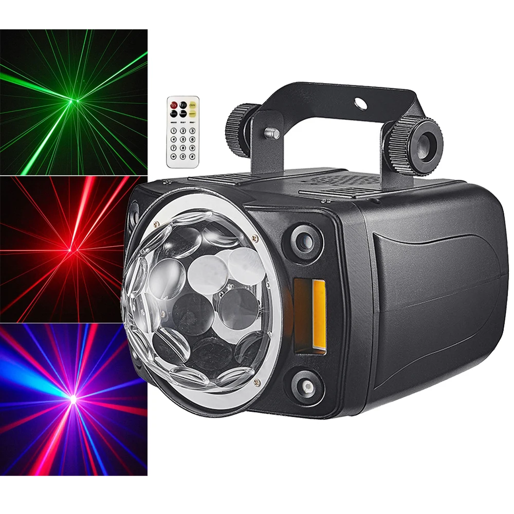 3IN1 Effect Butterfly Light DJ Party Stage Lighting With Remote 2X10W LED Strobe Light DMX Control Laser Light Projector For Bar