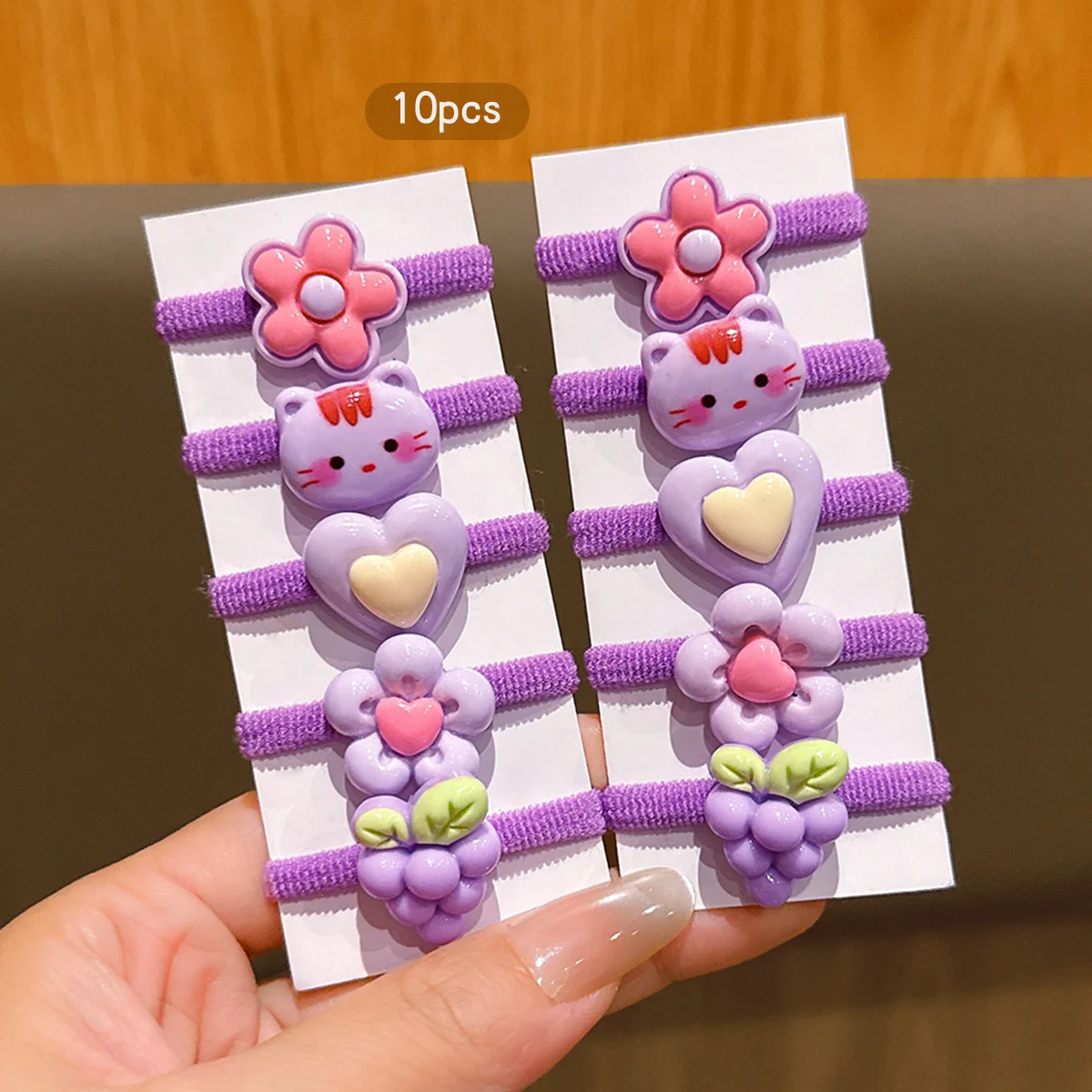 10-teiliger Cartoon-Haarschmuck mit niedlichem Gummiband, geeignet für den täglichen Gebrauch Image