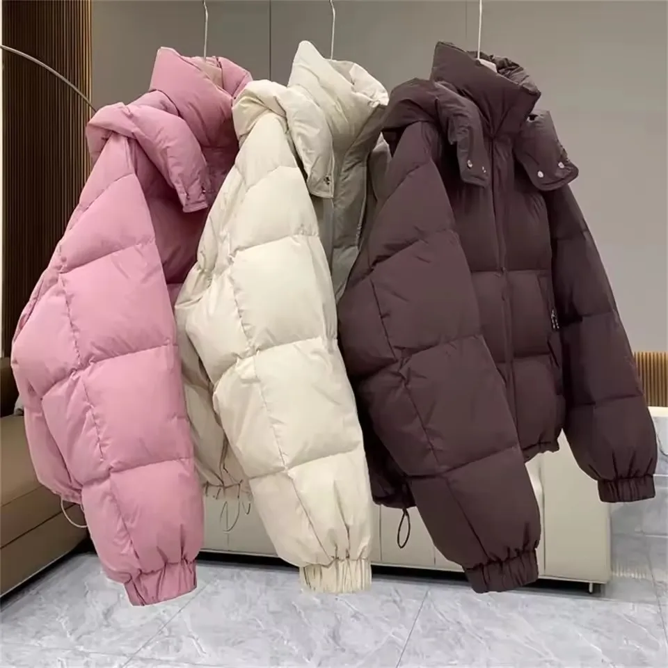 Koreanische Unten Baumwolle Jacke Frauen Herbst Winter Neue Baumwolle Gefütterte Verdicken Warme Mit Kapuze Parkas Kurzen Mantel Weibliche Casual Damen tops Image