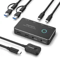 Switch USB C RSHTECH KVM con controller 2 computer Condividi 4 Selettore switcher USB USB 3.2 Gen 2 da 10 Gbps per tastiera portatile PC