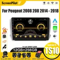 Android 15 Per Peugeot 2008 208 2014-2018 Lettore video multimediale Autoradio 2 din Carplay Touch Screen 8 Core Wifi 5G Bluetooth