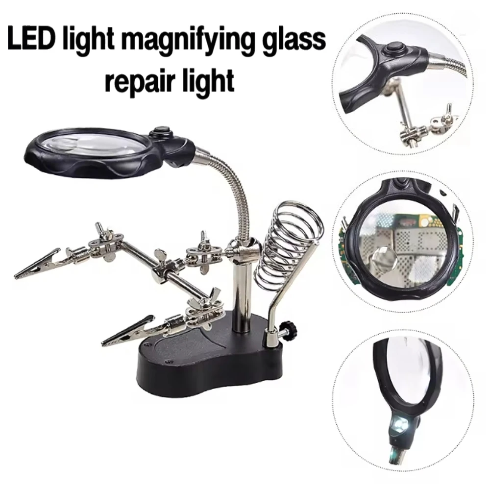 Lupe Lampe LED Clip Licht Telefon Reparatur Hardware Lupe Hauptplatine Einstellbarer Winkel Multi Winkel Image