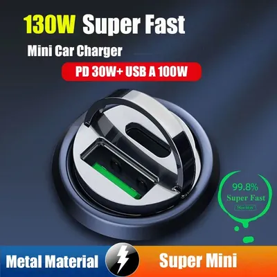 UYUXIO Mini-USB-C-Autoladegerät-Adapter, 2-in-1, superschnelles Laden im Auto für iPhone 16 15 14 Pro Max, Samsung iPad Android Phone