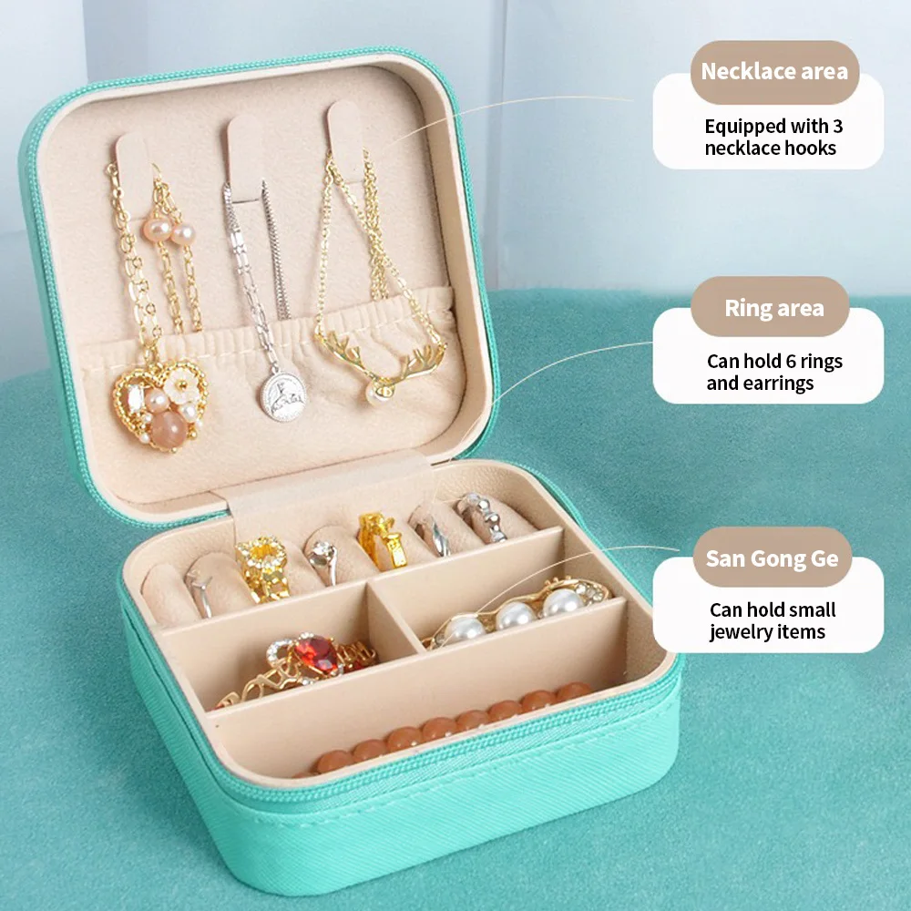Schmuckschatulle-Aufbewahrungsbox, praktische Ohrringe, Ohrringe, Kopfbedeckung, Halskette, Ring, kompakte und exquisite Mini-Aufbewahrungsbox Image