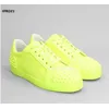 Fluorescein Gelbe Ledernieten Zehen Schnürsenkel Herren und Damen Sneakers Unisex Tägliche Freizeitschuhe Herren Flats Plus Größe 35-47