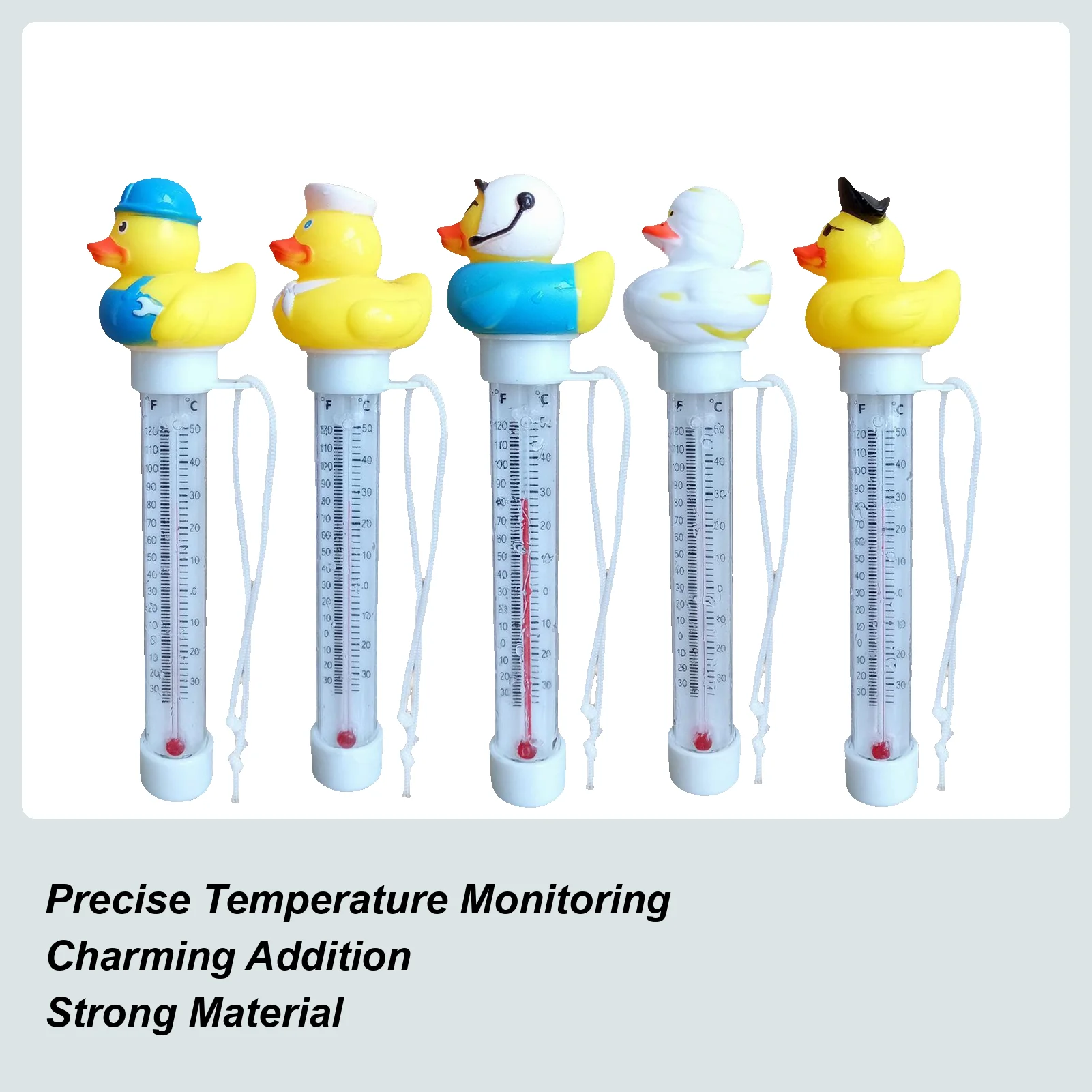 Capteur de température de bouée de piscine, jauge de température de piscine, grande taille, lectures faciles et précises, compteur de température de l'eau, canard