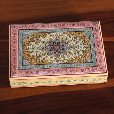 'Spring-Themed Polished Hand-Painted Wood Decorative Box'