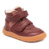 Barfußschuh BISGAARD "barefoot becky lamb", Kinder, Gr. 27, rot (bordeaux), Leder, casual, Schuhe, Winterboots mit Lammfell, Größenschablone zum Download