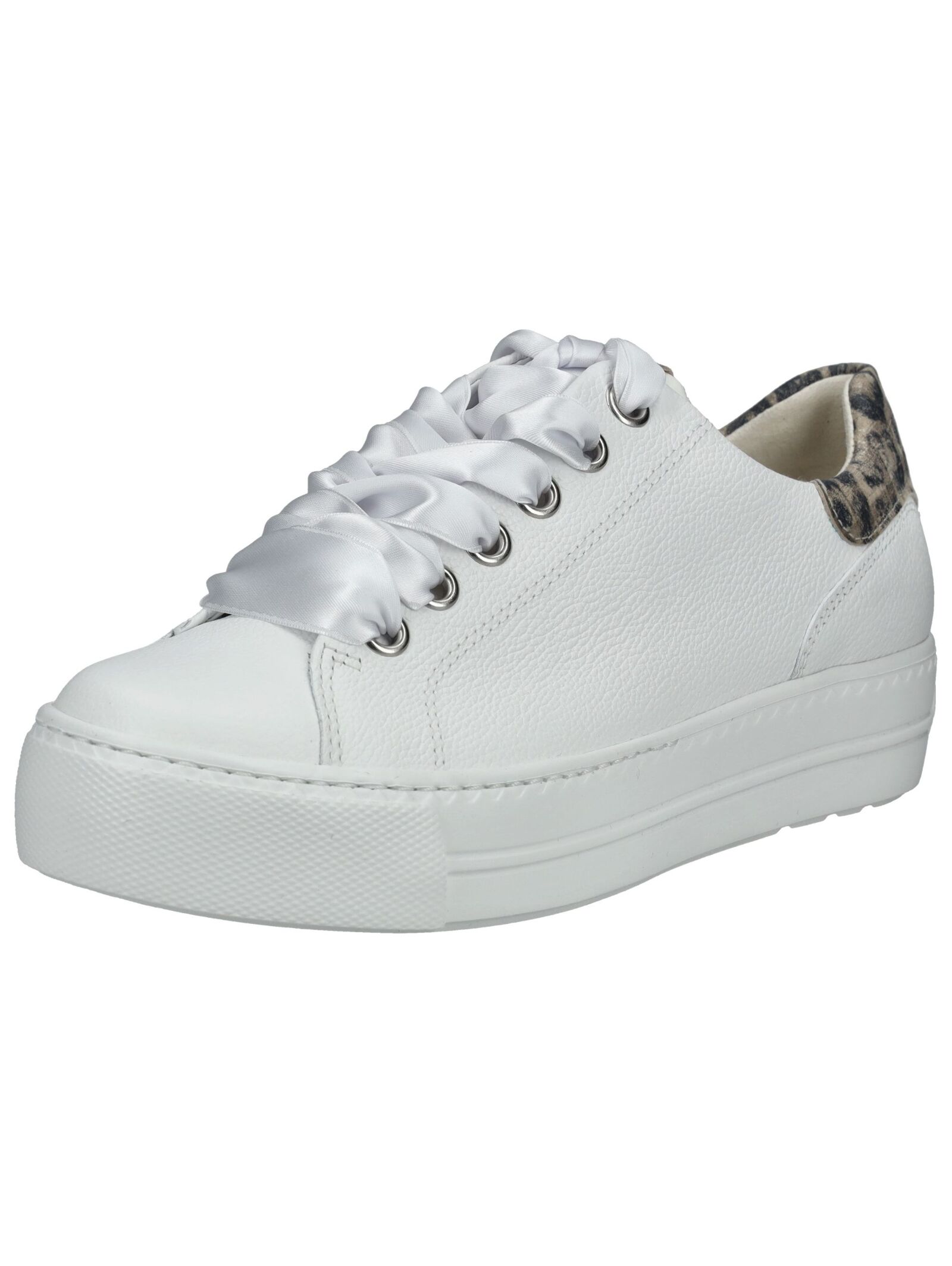 Plateausneaker PAUL GREEN "Paul Green Sneaker Leder", Damen, Gr. 39, weiß (weiß kombi), Leder, Schuhe