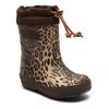 Gummistiefel BISGAARD "thermo", Kinder, Gr. 33, braun (leopard), Gummi, Basic, Schuhe, Boots mit Lammwolle, Größenschablone zum Download