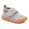 Barfußschuh BISGAARD "barefoot basic", Kinder, Gr. 29, grau, Veloursleder, Textil, Filz, Basic, Schuhe, Hausschuh mit Klettverschluss, Größenschablone zum Download