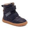 Barfußschuh BISGAARD "thorsten tex", Kinder, Gr. 28, blau (dunkelblau), Leder, casual, Schuhe, Winterboots mit Lammwolle, Größenschablone zum Download