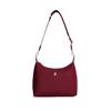 Schultertasche TOMMY HILFIGER "POPETTE SHOULDER BAG", Damen, Gr. B/H/T: 34cm x 29cm x 11cm, rot (dunkelrot), Nylon, Leder, Taschen, Damen Umhängetasche, Tragetasche mit TH-Schmuckelement