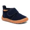 Barfußschuh BISGAARD "barefoot basic", Kinder, Gr. 30, blau (navy), Veloursleder, Textil, Filz, Basic, Schuhe, Hausschuh mit Klettverschluss, Größenschablone zum Download