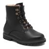 Winterboots BISGAARD "maia lamb", Kinder, Gr. 34, schwarz, Leder, Schuhe, Boots mit Lammfell, Größenschablone zum Download