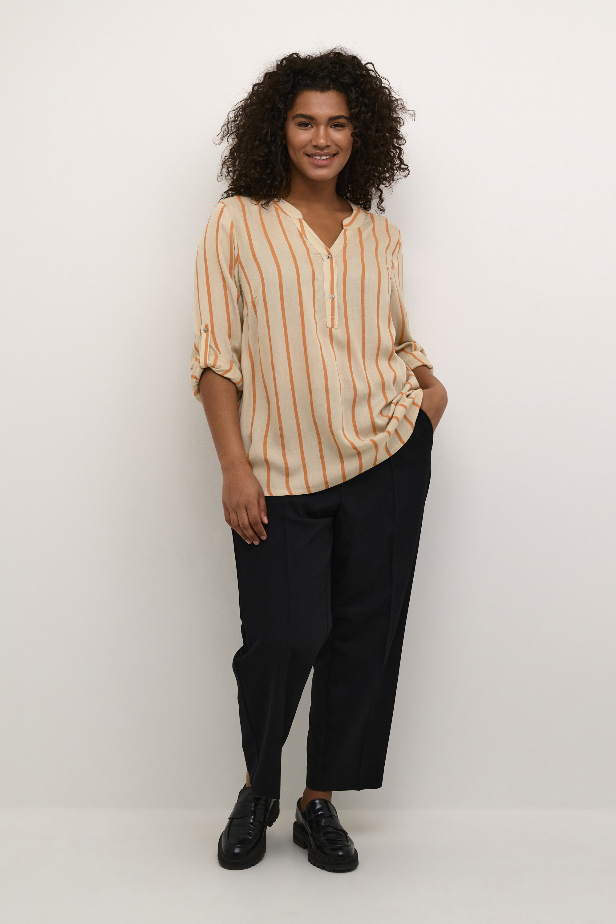 Langarm-Bluse Regular fit cream Image