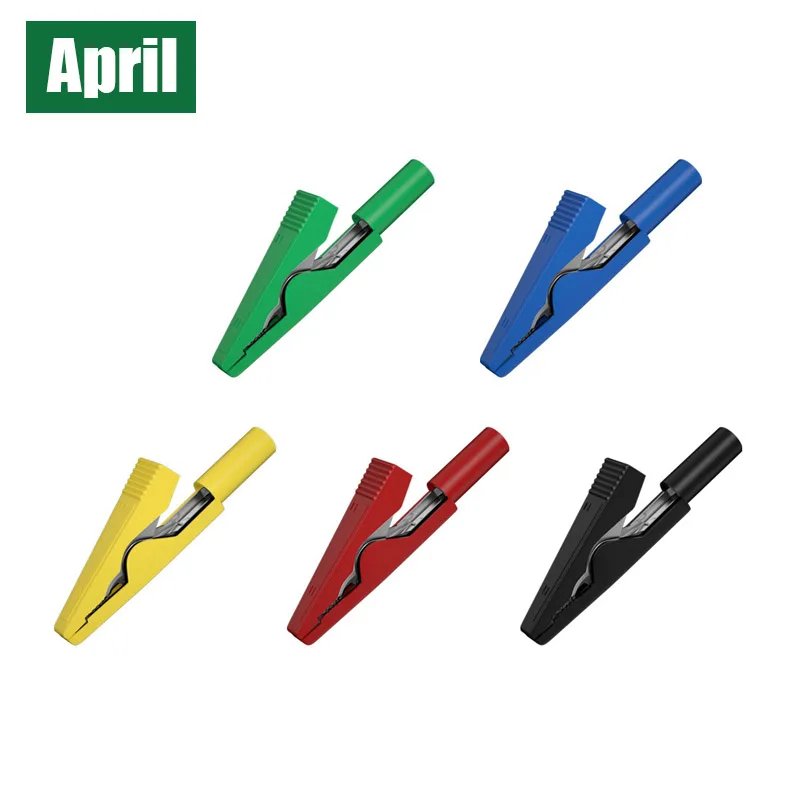 5 Stück Krokodilklemmen, Metall-Krokodilklemme mit 2 mm Buchse, Isolierungstest-Zubehör für Multimeter Image