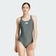 adidas Performance Womens 3 Bar Logo Swimsuit - Grey Recycled_material - Size Large | adidas Performance Sale | Discount Designer Brands