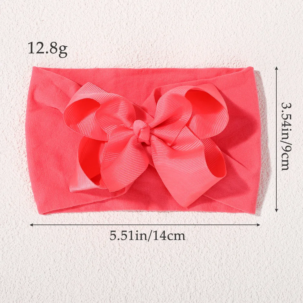 10 stücke Zufällige Farbe Nette Bogen Infant Baby Mädchen Stirnband Nylon Elastische Haarbänder Neugeborenen Haarband Headwear Turban Haar Zubehör Image