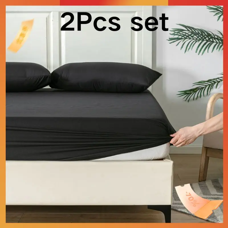 Good Nite 2-teiliges Spannbettlaken, Extra Tiefe 30 cm Taschen, Weich & Atmungsaktiv, Maschinenwaschbar, Polyester-Bettlaken Image