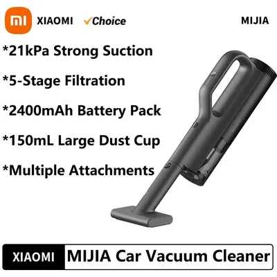 Xiaomi Mijia Auto-Staubsauger MJXCQ01QW 21 kPa Saugkraft 150 ml Staubbecher 2400 mAh Akku waschbares Filterelement für die Autoreinigung Image