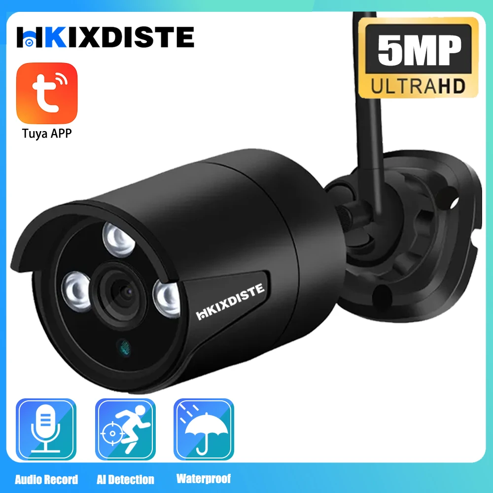 5MP TUYA IP Kamera Wifi Outdoor IR Nachtsicht Motion Erkennung Sicherheit CCTV Kamera IP TUYA P2P RTSP Smartlife Drahtlose Kamera Image