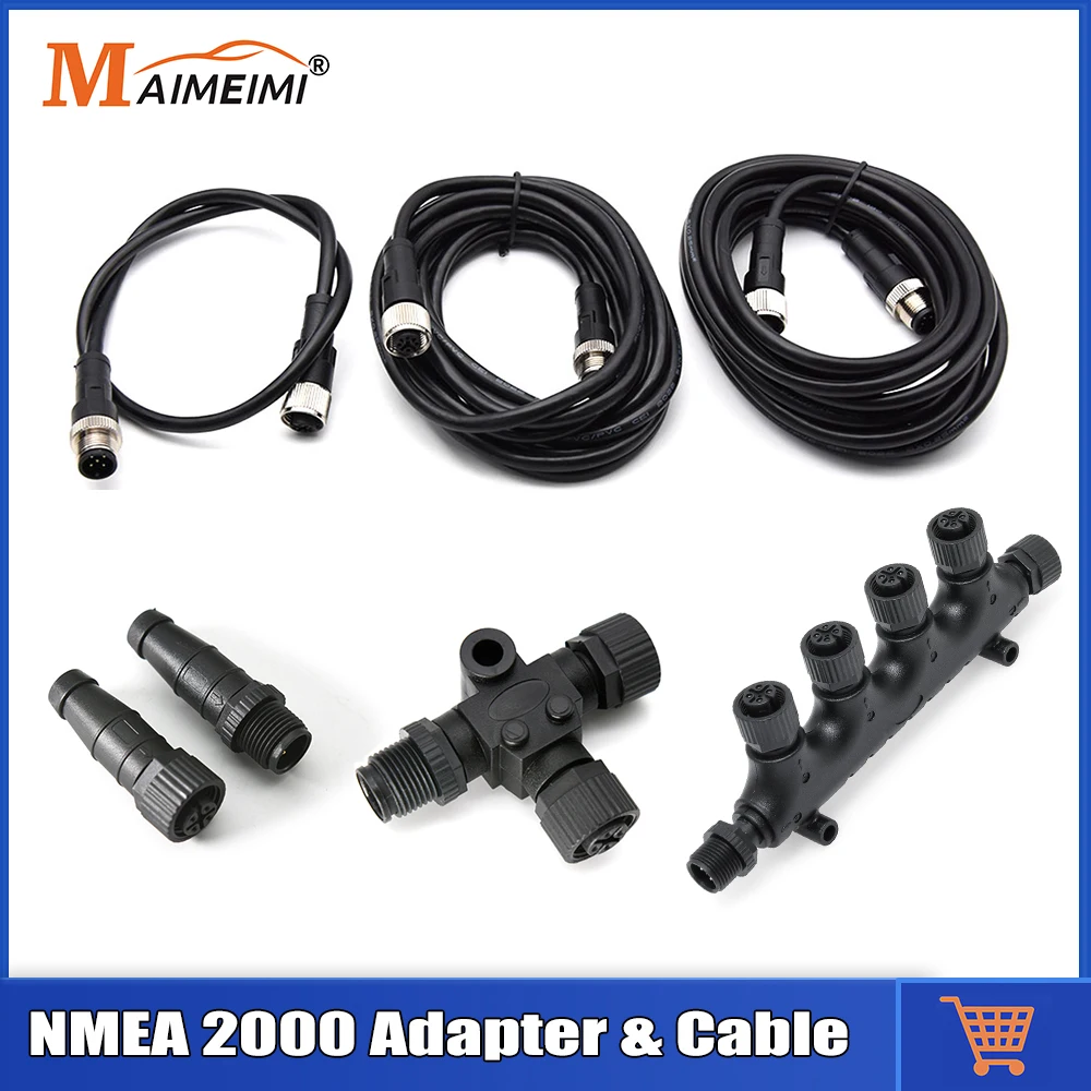 NMEA 2000 Kabeladapter Marine Boot NMEA 2000 Starter Kit T-Typ 5PIN Stecker Adapterkabel 0,5 m 1 m 2 m 3 m 4 m Länge Verkabelung Image