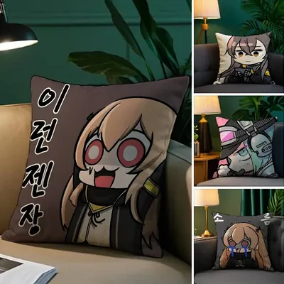 Anime süße Mädchen F-Frontline Kissenbezug Plüsch Stoff weiche Kissenbezug doppelseitig bedruckt Sofa Kissenbezug Überwurf Image