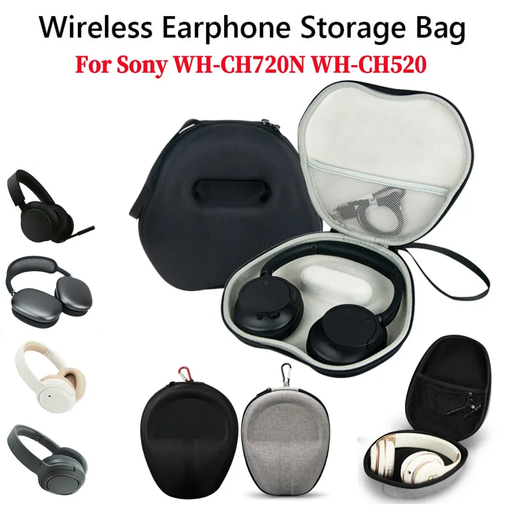 Kopfhörerhülle für SONY WH-CH720N/WH-CH520, Reiseaufbewahrung, EVA-Harttasche, kratzfest, stoßfest, Kopfhörer-Zubehör Image