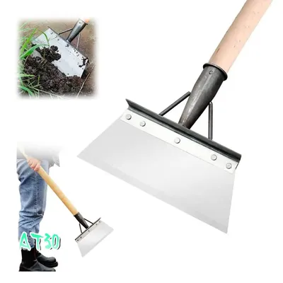 Cleaning Shovel, Square Garden Spade Shovel Manganese Steel Flat Shovel Not Include Pole,Lawn Edging&Weed Removal-AT30