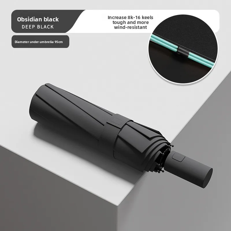 Automatischer Regenschirm, Allwetter-Regenschirm, großer, verstärkter Sonnenschutz, UV-Schutz, Sonnenschirm, faltbarer Sonnenschirm Image