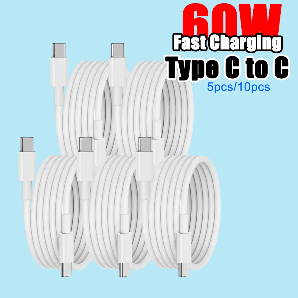 5 stücke/10 stücke PD 60W Typ C zu Typ C Kabel Für IPhone 15 Schnelle Ladekabel für Samsung Xiaomi Huawei USB Typ C Telefon Datenkabel Image