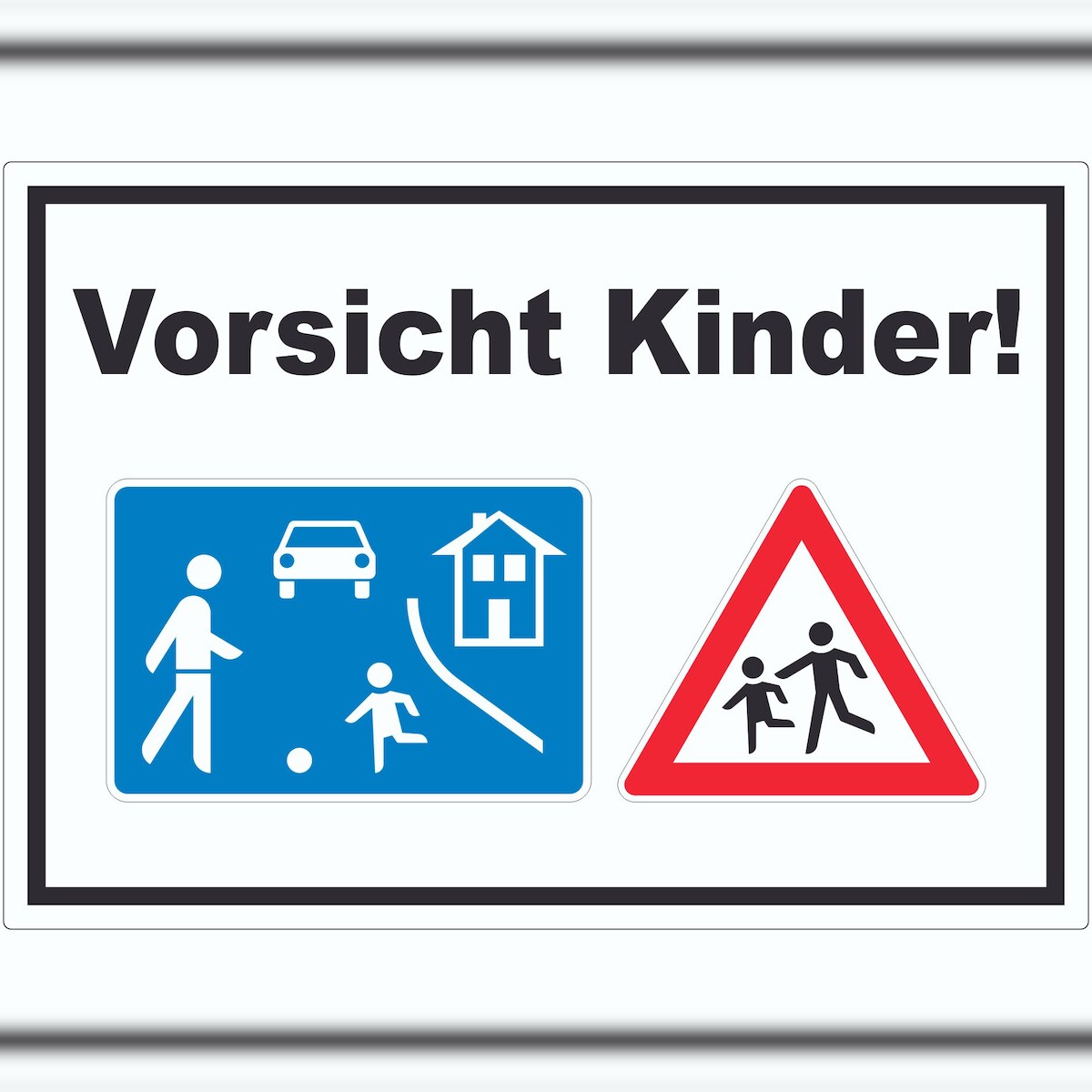 HB-Druck Vorsicht Kinder Spielstrasse Aufkleber A1 (594x841mm) Image
