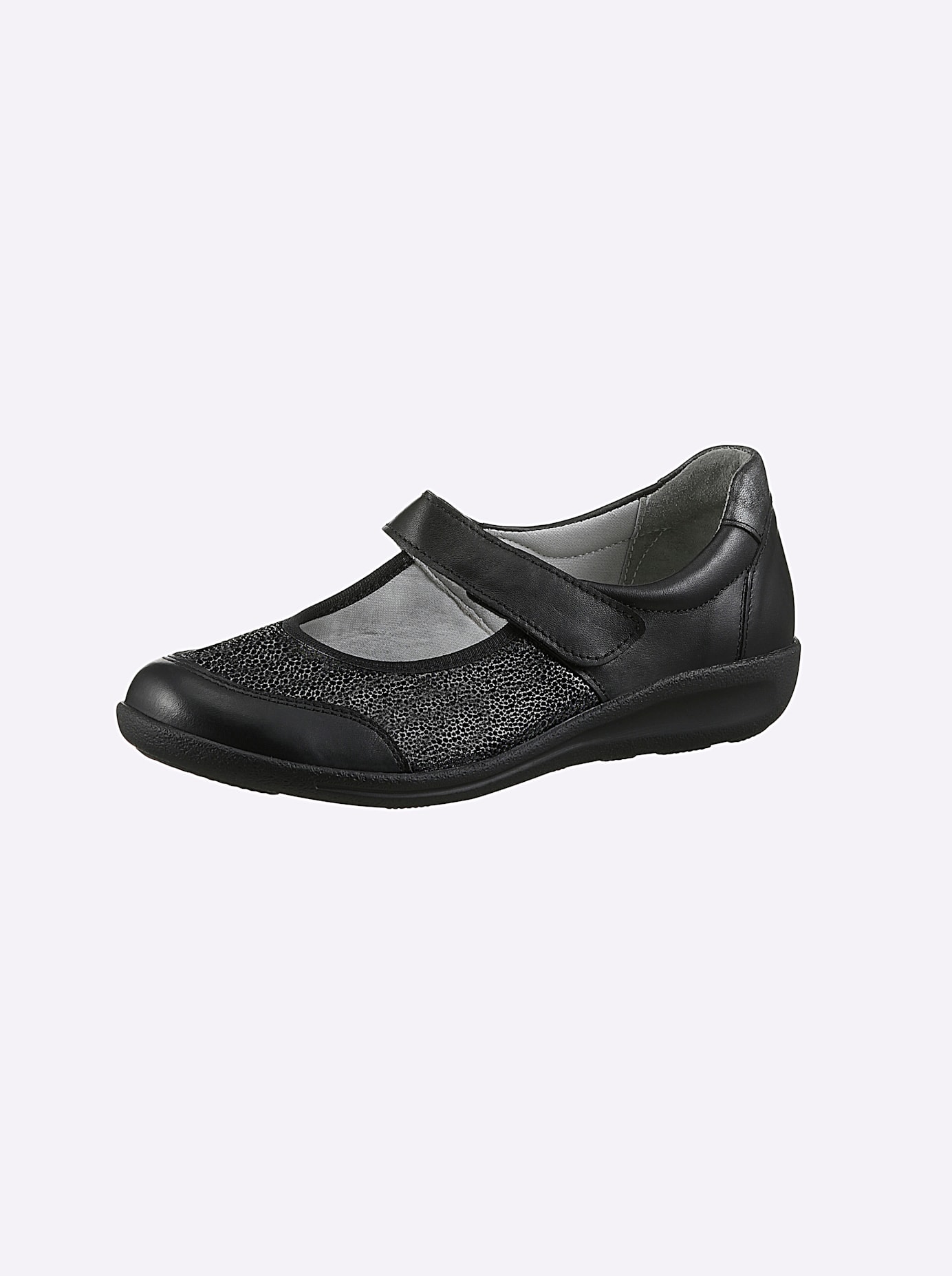 Klettschuh CASUAL LOOKS, Damen, Gr. 39, schwarz, Textil, Veloursleder, Sportlich, Schuhe