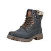 Schnürstiefelette TOM TAILOR "Tom Tailor Stiefelette Lederimitat", Damen, Gr. 37, blau (navy), Lederimitat, casual, Schuhe