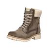 Schnürstiefelette TOM TAILOR "Tom Tailor Stiefelette Lederimitat/Textil", Damen, Gr. 39, grau (taupe), Lederimitat, Textil, casual, Schuhe