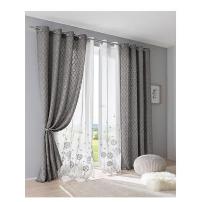 Vorhang HEINE HOME Gr. 1, grau, B:135cm H:145cm, Polyester, Gardinen Image