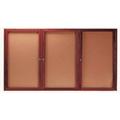 AARCO Enclosed Wall Mounted Bulletin Board Cork/Plastic in Red/White/Brown | 36 H x 72 W x 2 D in | Wayfair CBC3672-3R