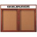 AARCO Enclosed Wall Mounted Bulletin Board Cork/Plastic in Red/White/Brown | 48 H x 72 W x 2 D in | Wayfair CBC4872R