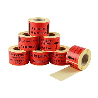 EICHNER Warnetiketten »Oben! Nicht stürzen!« rot 100,0 x 50,0 mm 250 Stück Image
