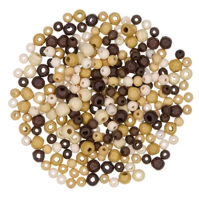 Holzperlen-Mix, Brauntöne, 6–8 mm Ø, 50 g Image