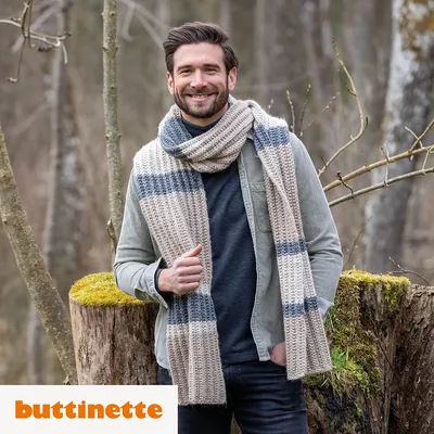 Strickanleitung - Männerschal aus Woll Butt Fabiola Image