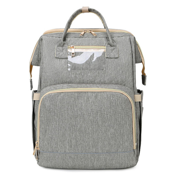 Multifunctional 3 In 1 Baby Diaper Bag With Bed (Waterproof Exterior) Gray